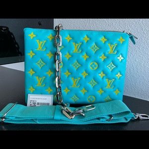 COUSSIN PM Mint yellow monogram RARE 🔥